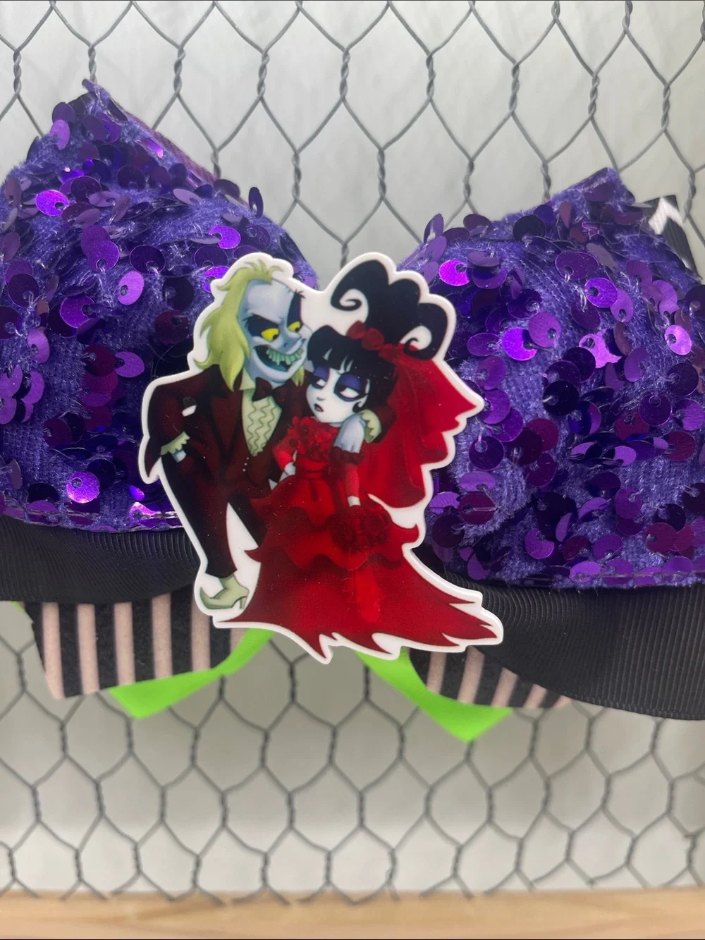 Handmade Gothic Ghost-Inspired Hair Bow